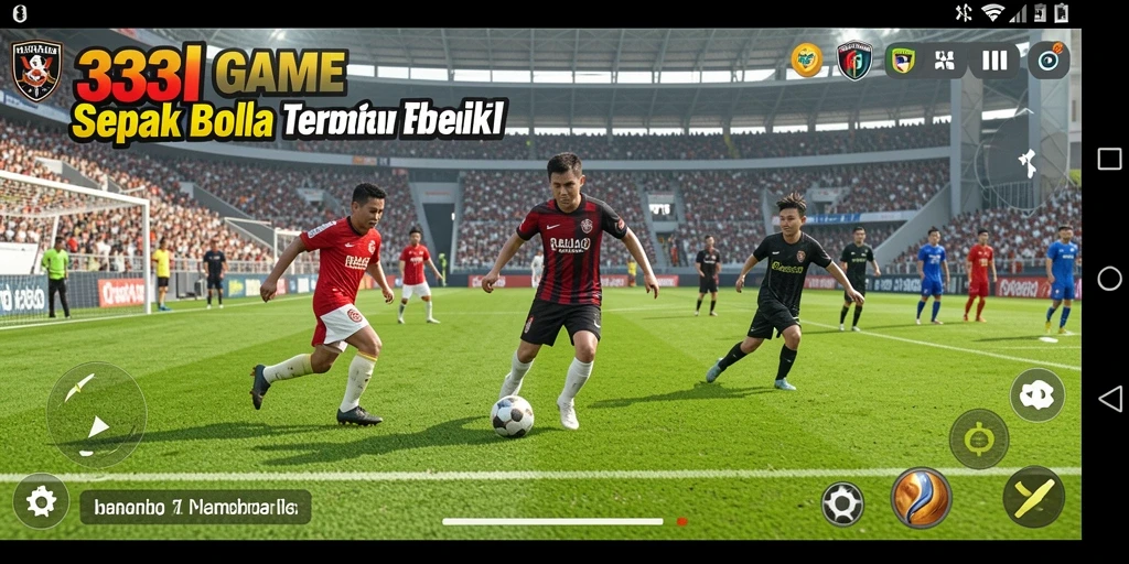 Tampilan gameplay dari 333I dengan aksi sepak bola yang menarik.