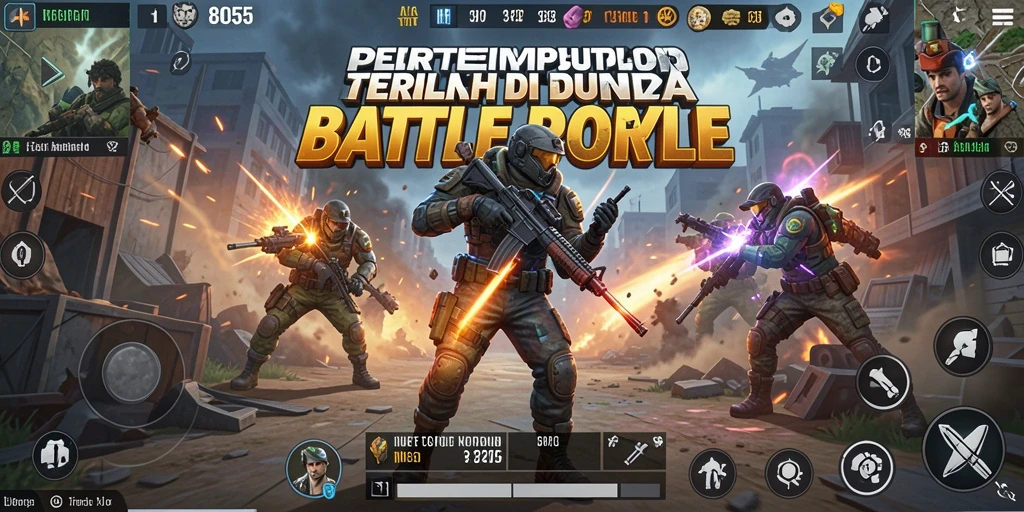 Screenshot menunjukkan aksi penuhi membunuh dalam pertempuran Battle Royale.