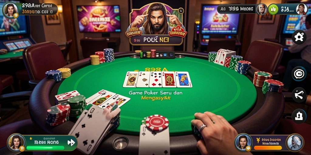 Screenshot utama 898A menampilkan gameplay Poker yang seru dan menantang.