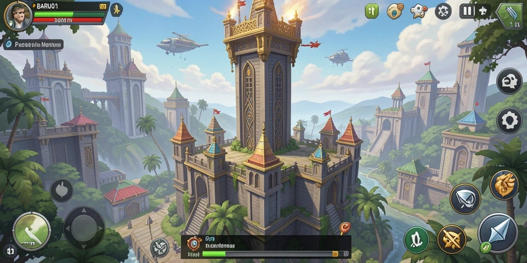 Screenshot utama BARU01 menampilkan aksi seru dalam Tower Defense.
