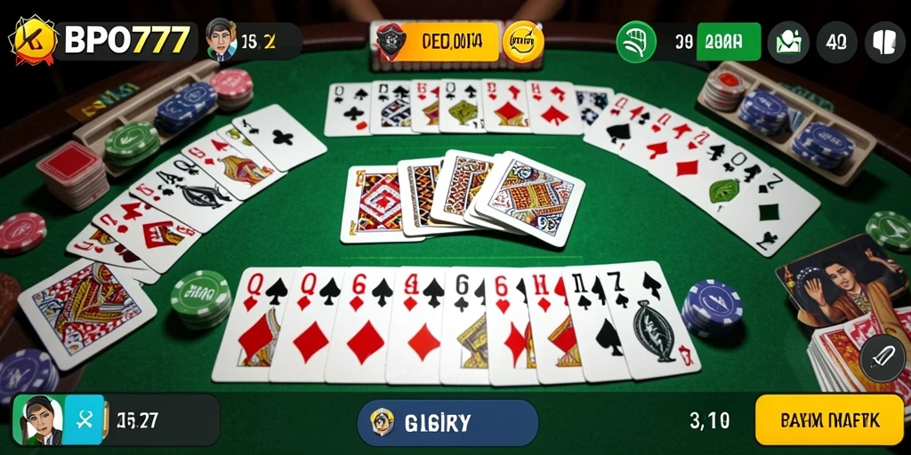 Tampilan gameplay seru BPO777 dengan fitur Gaple yang menarik.
