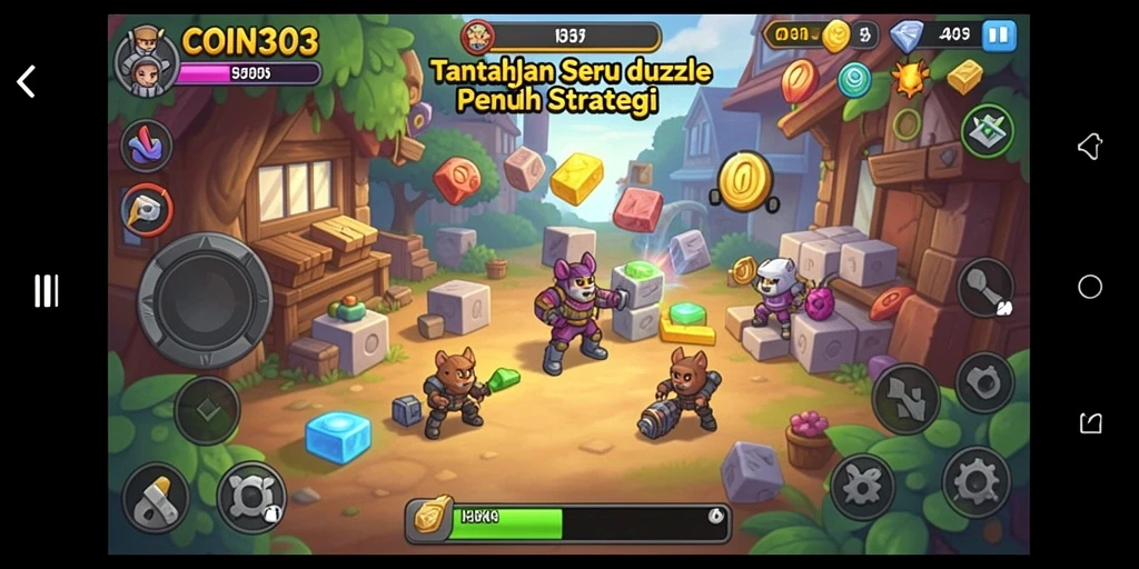 Tampilan gameplay COIN303 dengan tantangan puzzle yang menarik.
