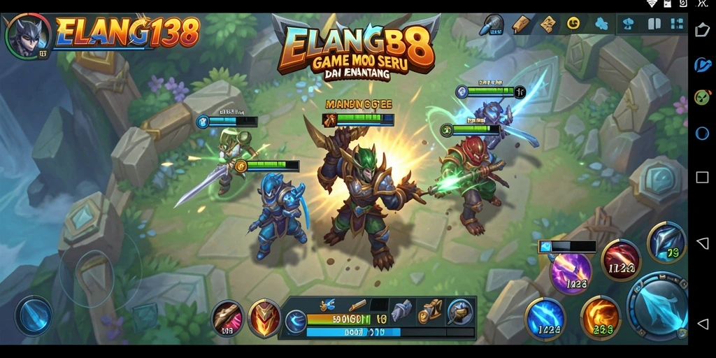Tangkapan layar ELANG138 yang menunjukkan pertempuran seru dalam mode MOBA.