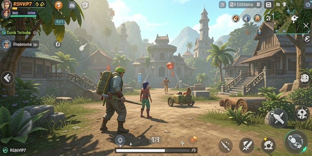 Gameplay RSNVIP7 menampilkan eksplorasi dunia terbuka yang mendebarkan.