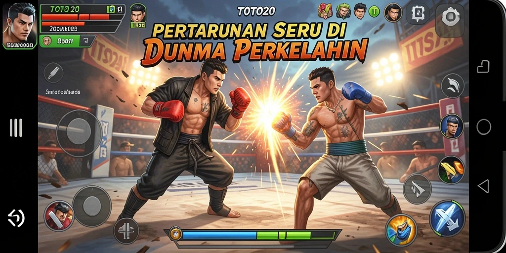 Screenshot TOTO20 menunjukkan aksi pertempuran yang seru dan intens.