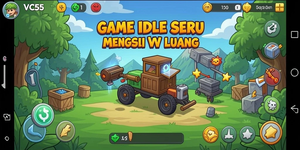 Tampilan gameplay VC55 yang menampilkan kemajuan bertahap.