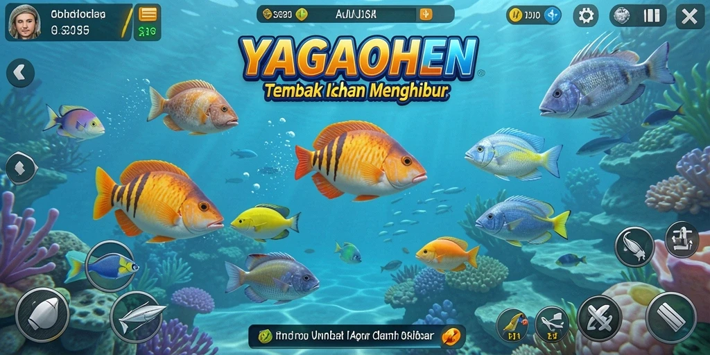 Tampilan gameplay seru dari YAGAOHEN saat menembak ikan.