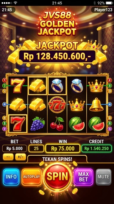 Tampilan antarmuka aplikasi jvs88 yang sederhana dan intuitif.